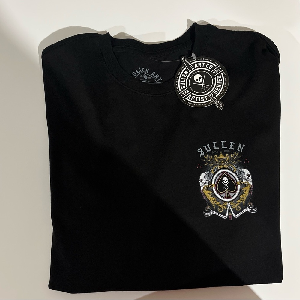 Skull Spades Biker-style T-shirt | Size XL